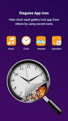 Clock Vault, Gallery Lock android App screenshot 1